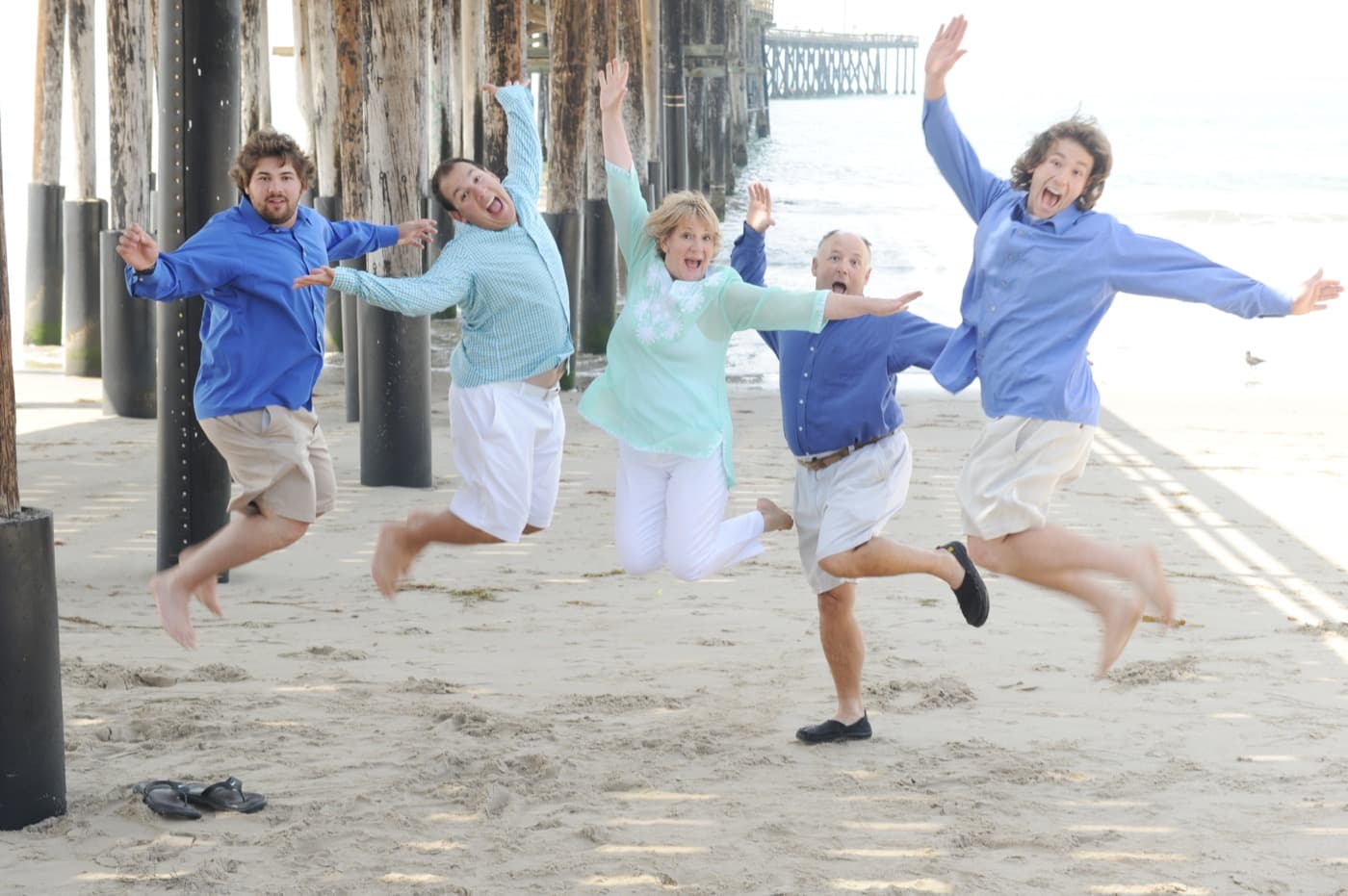 The Denesha family having fun at the beach