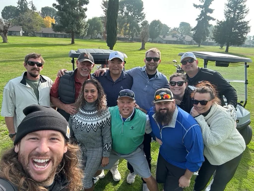 Terry with friends out on the golf course